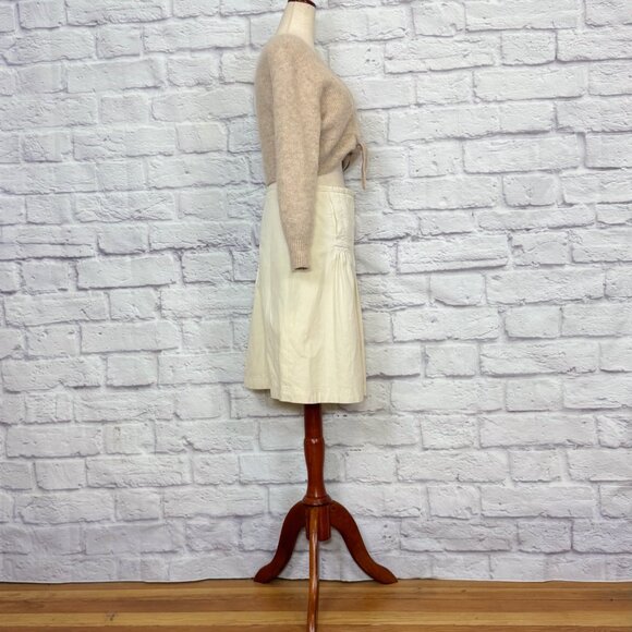 Max Azria Collection Ivory Cotton Knee-Length Skirt - Picture 7 of 9